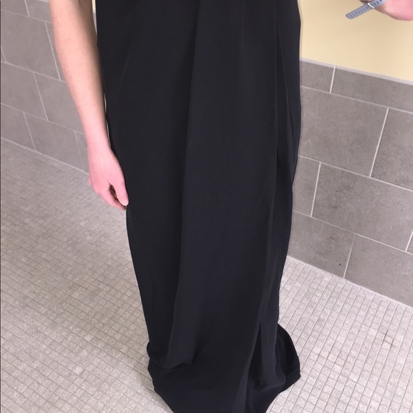 RARE!! LANVIN sz 10 VTG Empire black silk evening gown - Picture 4 of 8